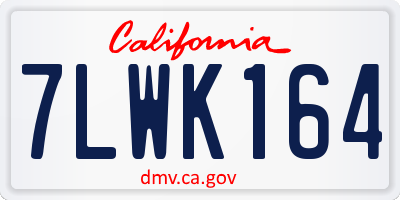CA license plate 7LWK164
