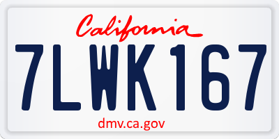 CA license plate 7LWK167