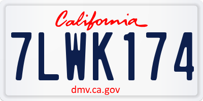 CA license plate 7LWK174