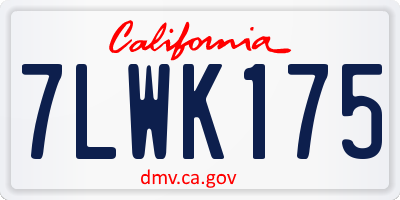 CA license plate 7LWK175