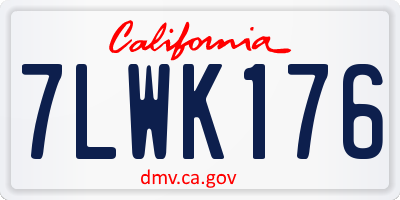 CA license plate 7LWK176
