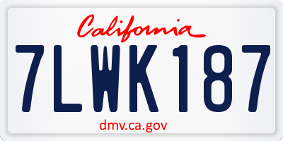 CA license plate 7LWK187