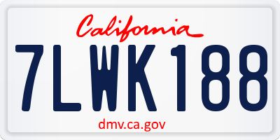 CA license plate 7LWK188