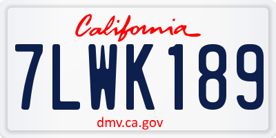 CA license plate 7LWK189