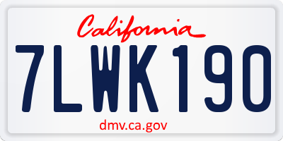 CA license plate 7LWK190