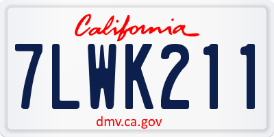 CA license plate 7LWK211