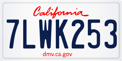 CA license plate 7LWK253