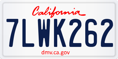 CA license plate 7LWK262