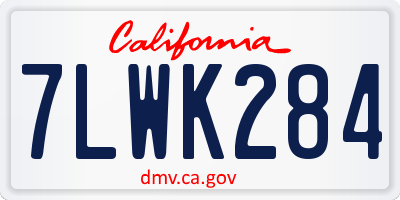 CA license plate 7LWK284
