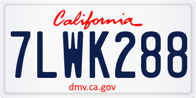 CA license plate 7LWK288