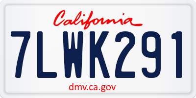 CA license plate 7LWK291