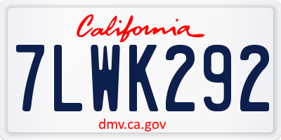 CA license plate 7LWK292