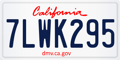 CA license plate 7LWK295