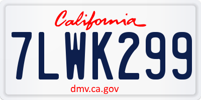 CA license plate 7LWK299