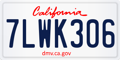 CA license plate 7LWK306