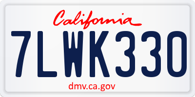 CA license plate 7LWK330