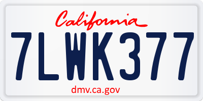 CA license plate 7LWK377