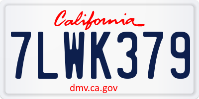 CA license plate 7LWK379