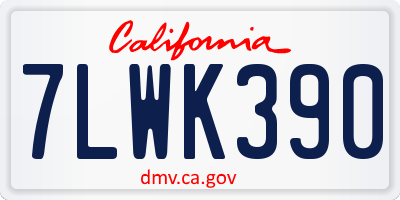 CA license plate 7LWK390