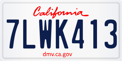 CA license plate 7LWK413