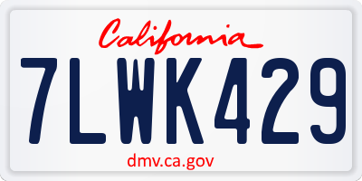 CA license plate 7LWK429