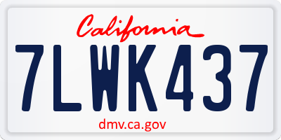 CA license plate 7LWK437
