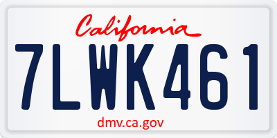 CA license plate 7LWK461
