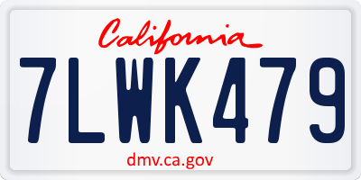 CA license plate 7LWK479