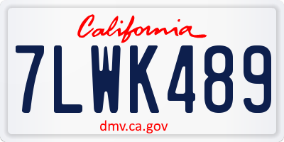 CA license plate 7LWK489