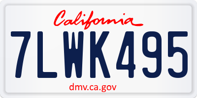 CA license plate 7LWK495
