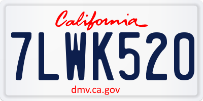 CA license plate 7LWK520