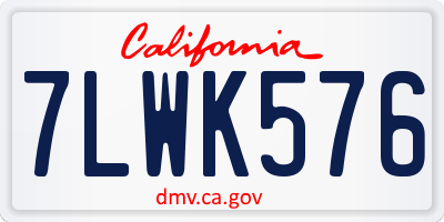 CA license plate 7LWK576