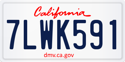 CA license plate 7LWK591