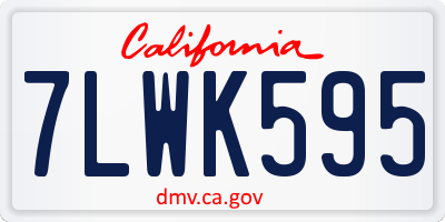 CA license plate 7LWK595