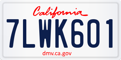 CA license plate 7LWK601