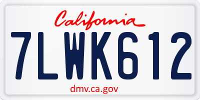 CA license plate 7LWK612