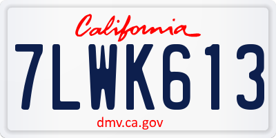 CA license plate 7LWK613