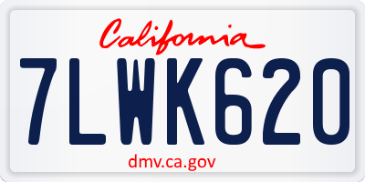 CA license plate 7LWK620