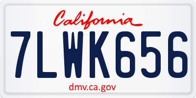 CA license plate 7LWK656
