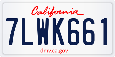 CA license plate 7LWK661