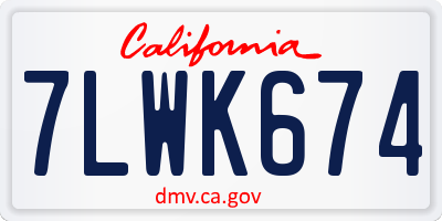 CA license plate 7LWK674