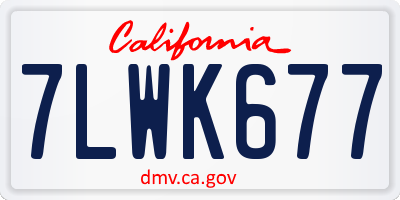 CA license plate 7LWK677