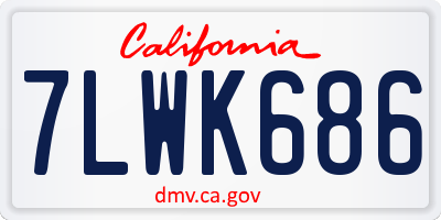 CA license plate 7LWK686