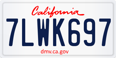 CA license plate 7LWK697