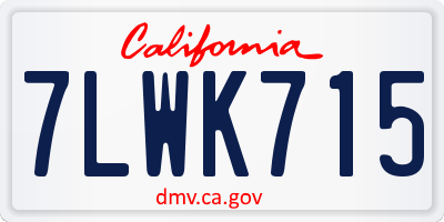 CA license plate 7LWK715
