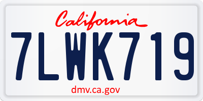 CA license plate 7LWK719