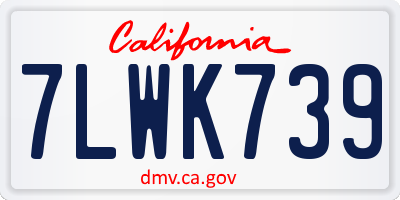 CA license plate 7LWK739