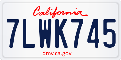 CA license plate 7LWK745