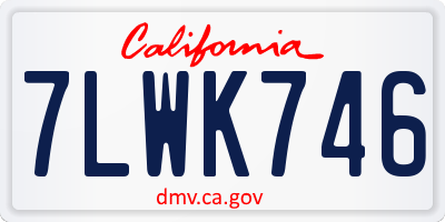 CA license plate 7LWK746