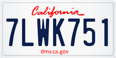 CA license plate 7LWK751